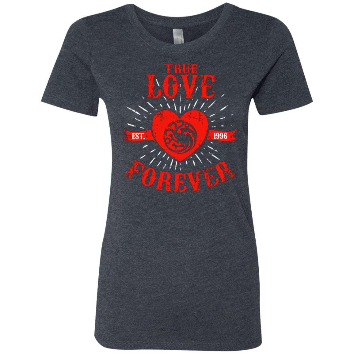 T-Shirts Vintage Navy / Small True Love Forever Dragon Women's Triblend T-Shirt