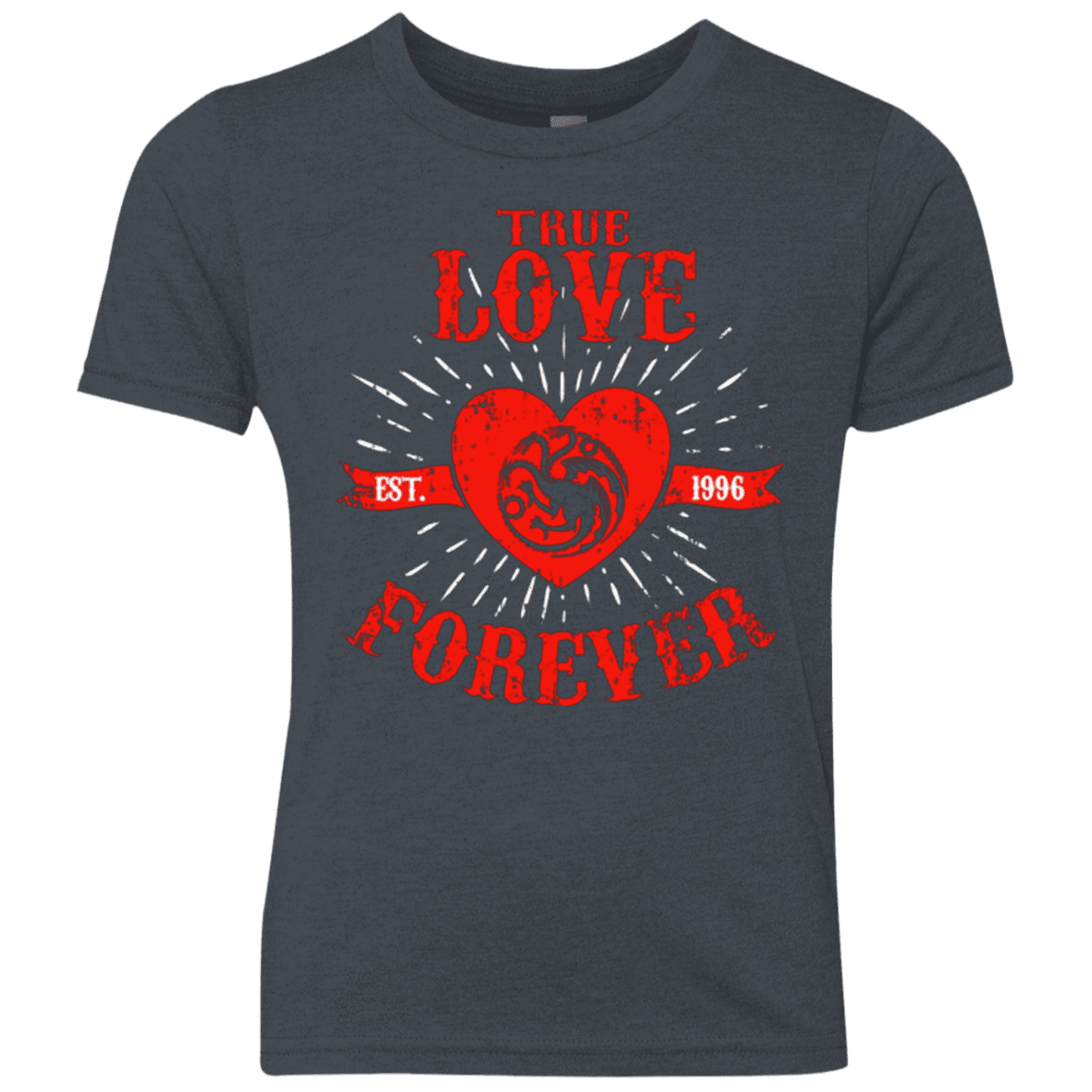 T-Shirts Vintage Navy / YXS True Love Forever Dragon Youth Triblend T-Shirt