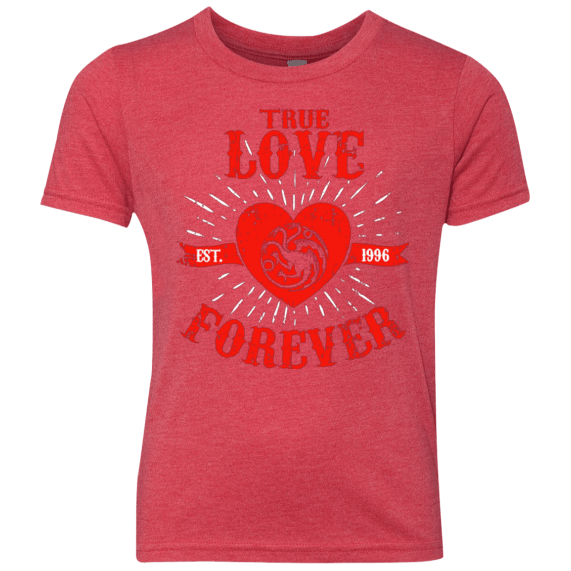 T-Shirts Vintage Red / YXS True Love Forever Dragon Youth Triblend T-Shirt