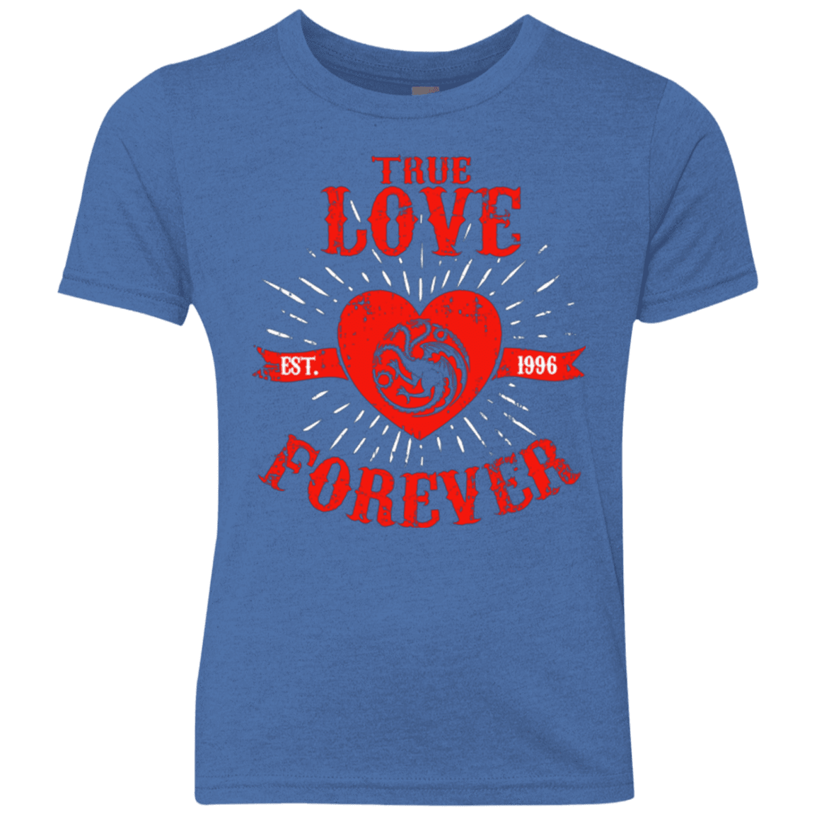 T-Shirts Vintage Royal / YXS True Love Forever Dragon Youth Triblend T-Shirt
