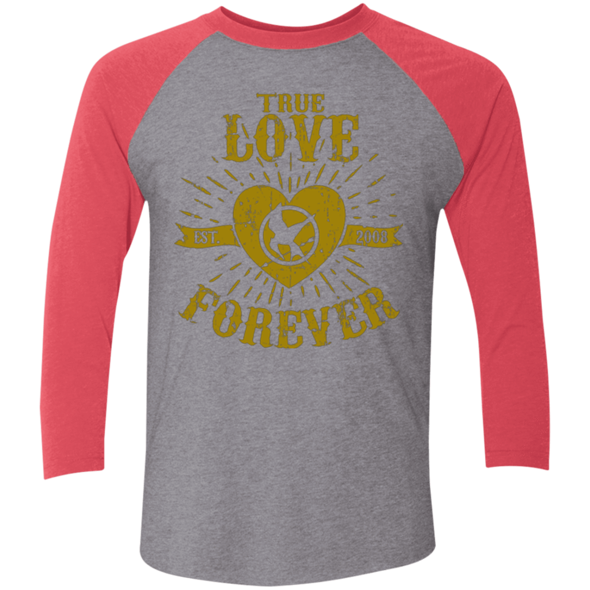 T-Shirts Premium Heather/ Vintage Red / X-Small True Love Forever Games Triblend 3/4 Sleeve