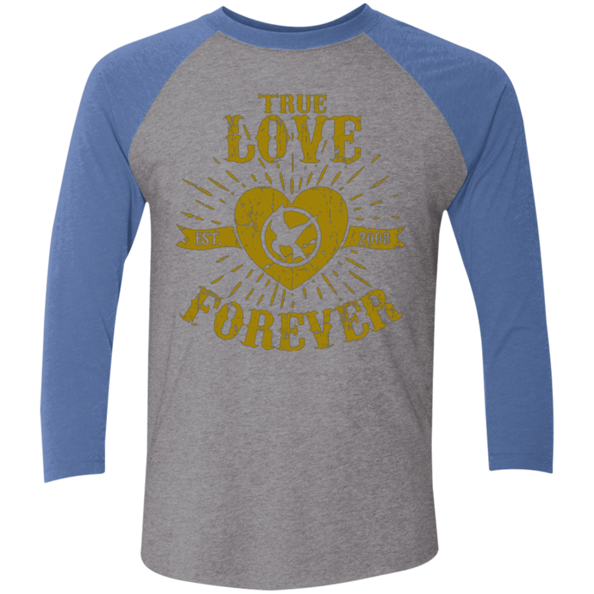 T-Shirts Premium Heather/ Vintage Royal / X-Small True Love Forever Games Triblend 3/4 Sleeve