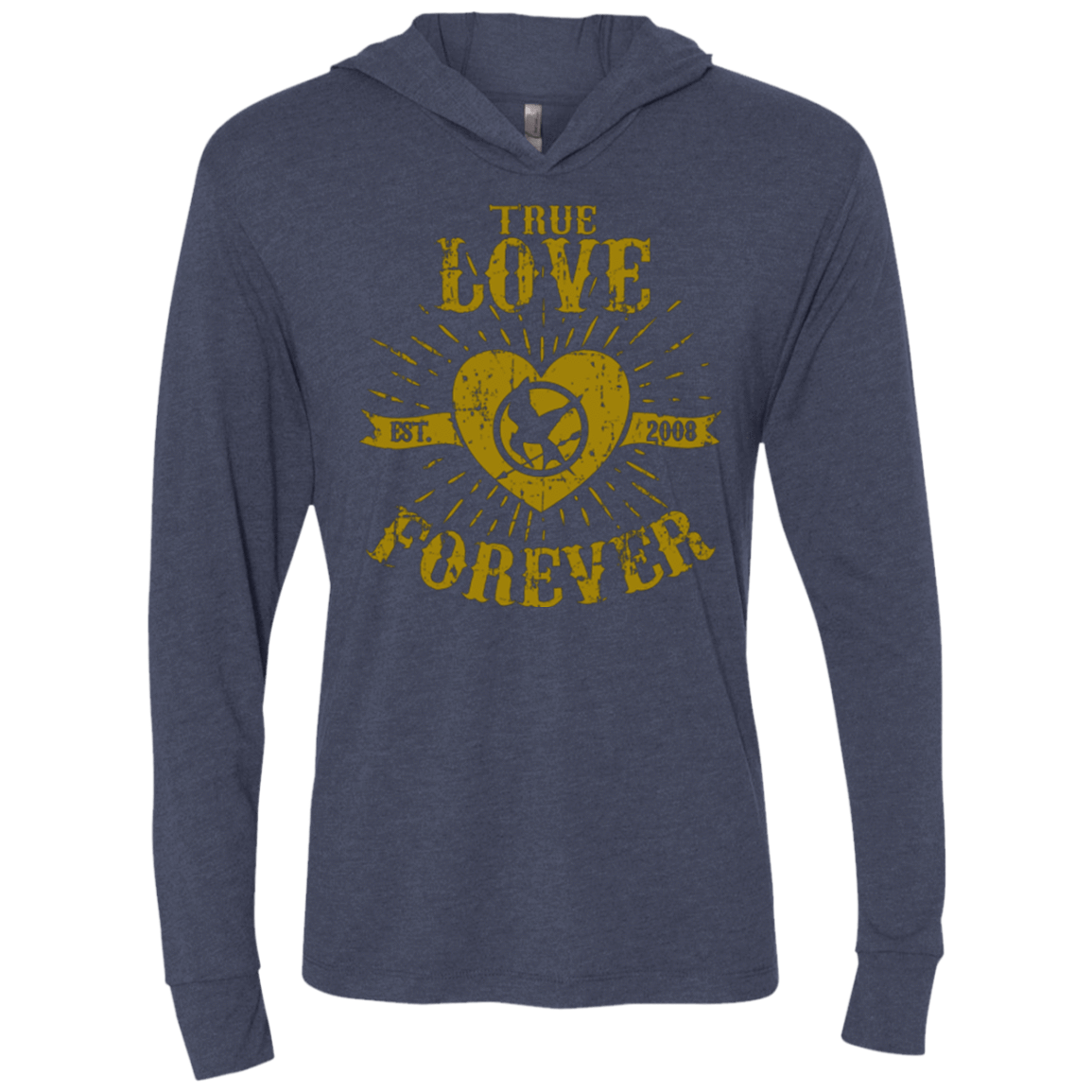 T-Shirts Vintage Navy / X-Small True Love Forever Games Triblend Long Sleeve Hoodie Tee
