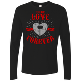 T-Shirts Black / Small True Love Forever God Thunder Men's Premium Long Sleeve