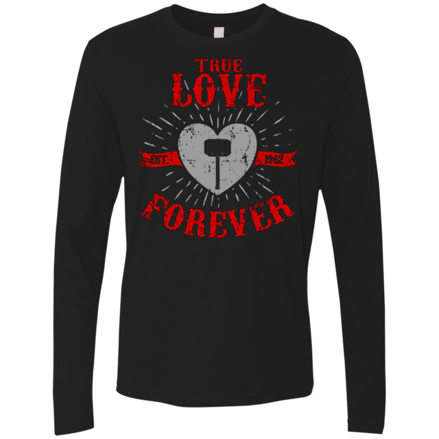 T-Shirts Black / Small True Love Forever God Thunder Men's Premium Long Sleeve