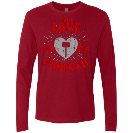 T-Shirts Cardinal / Small True Love Forever God Thunder Men's Premium Long Sleeve