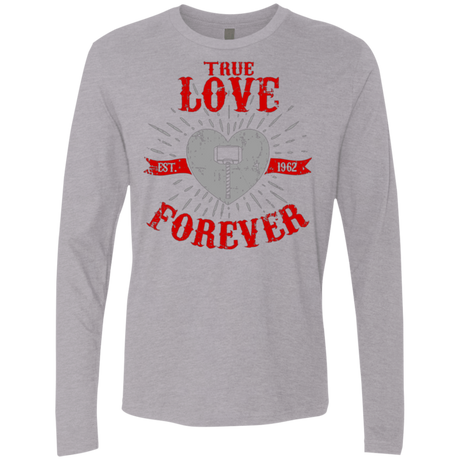 T-Shirts Heather Grey / Small True Love Forever God Thunder Men's Premium Long Sleeve