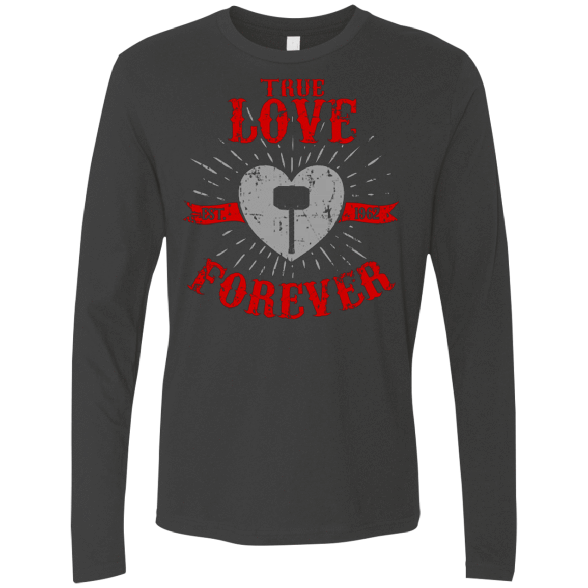 T-Shirts Heavy Metal / Small True Love Forever God Thunder Men's Premium Long Sleeve