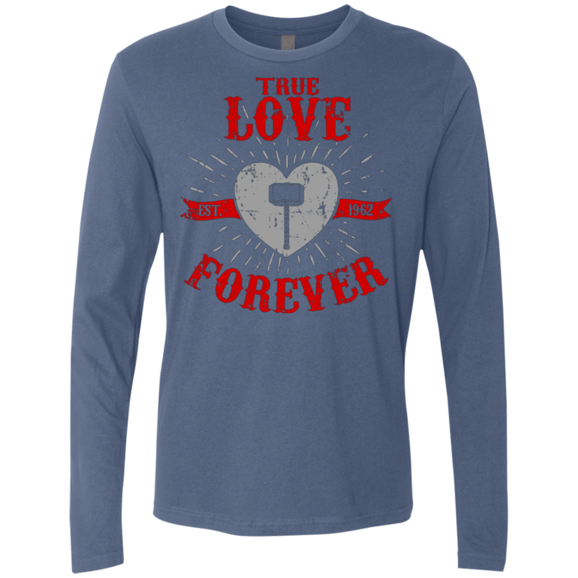 T-Shirts Indigo / Small True Love Forever God Thunder Men's Premium Long Sleeve