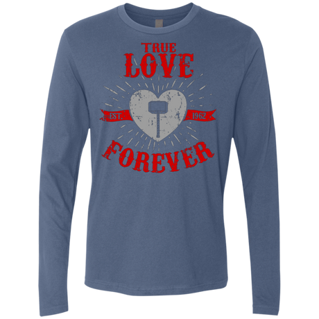 T-Shirts Indigo / Small True Love Forever God Thunder Men's Premium Long Sleeve