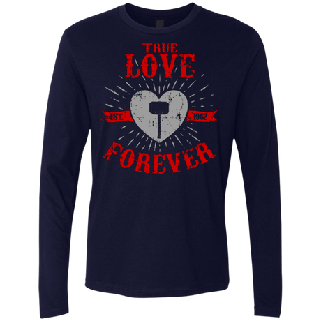 T-Shirts Midnight Navy / Small True Love Forever God Thunder Men's Premium Long Sleeve
