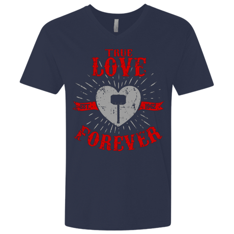 T-Shirts Midnight Navy / X-Small True Love Forever God Thunder Men's Premium V-Neck