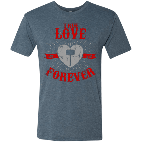 T-Shirts Indigo / Small True Love Forever God Thunder Men's Triblend T-Shirt