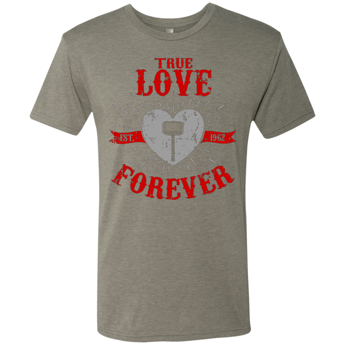 T-Shirts Venetian Grey / Small True Love Forever God Thunder Men's Triblend T-Shirt