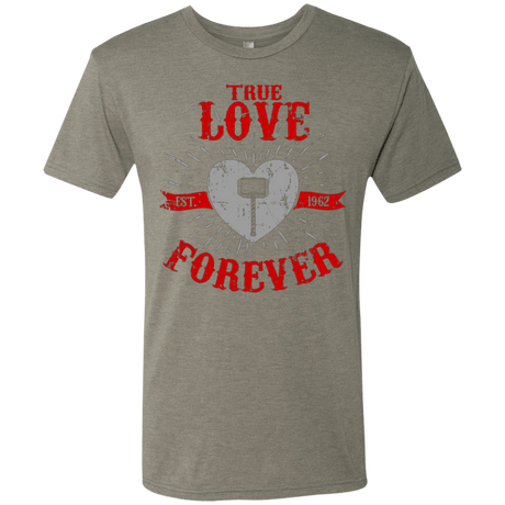 T-Shirts Venetian Grey / Small True Love Forever God Thunder Men's Triblend T-Shirt
