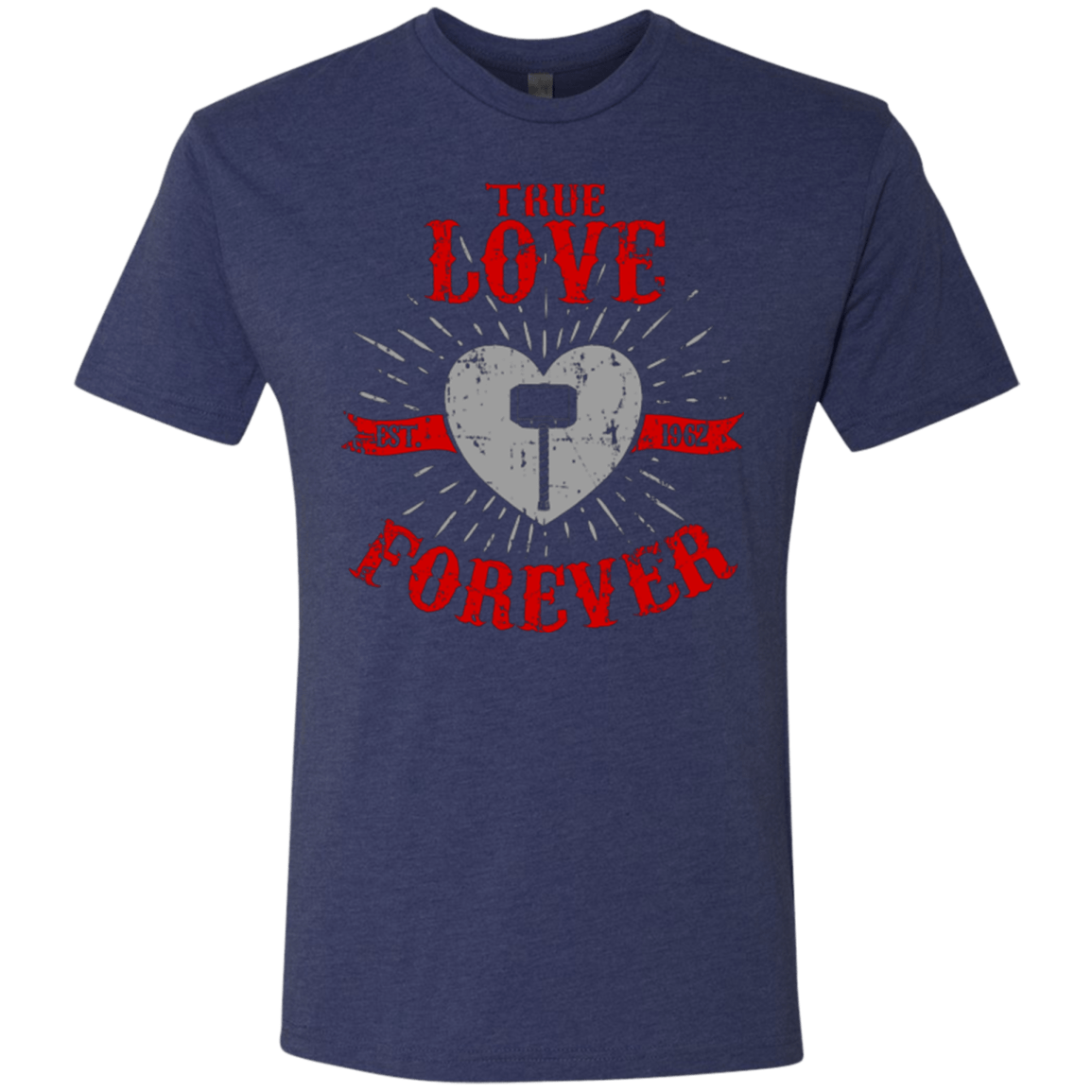 T-Shirts Vintage Navy / Small True Love Forever God Thunder Men's Triblend T-Shirt