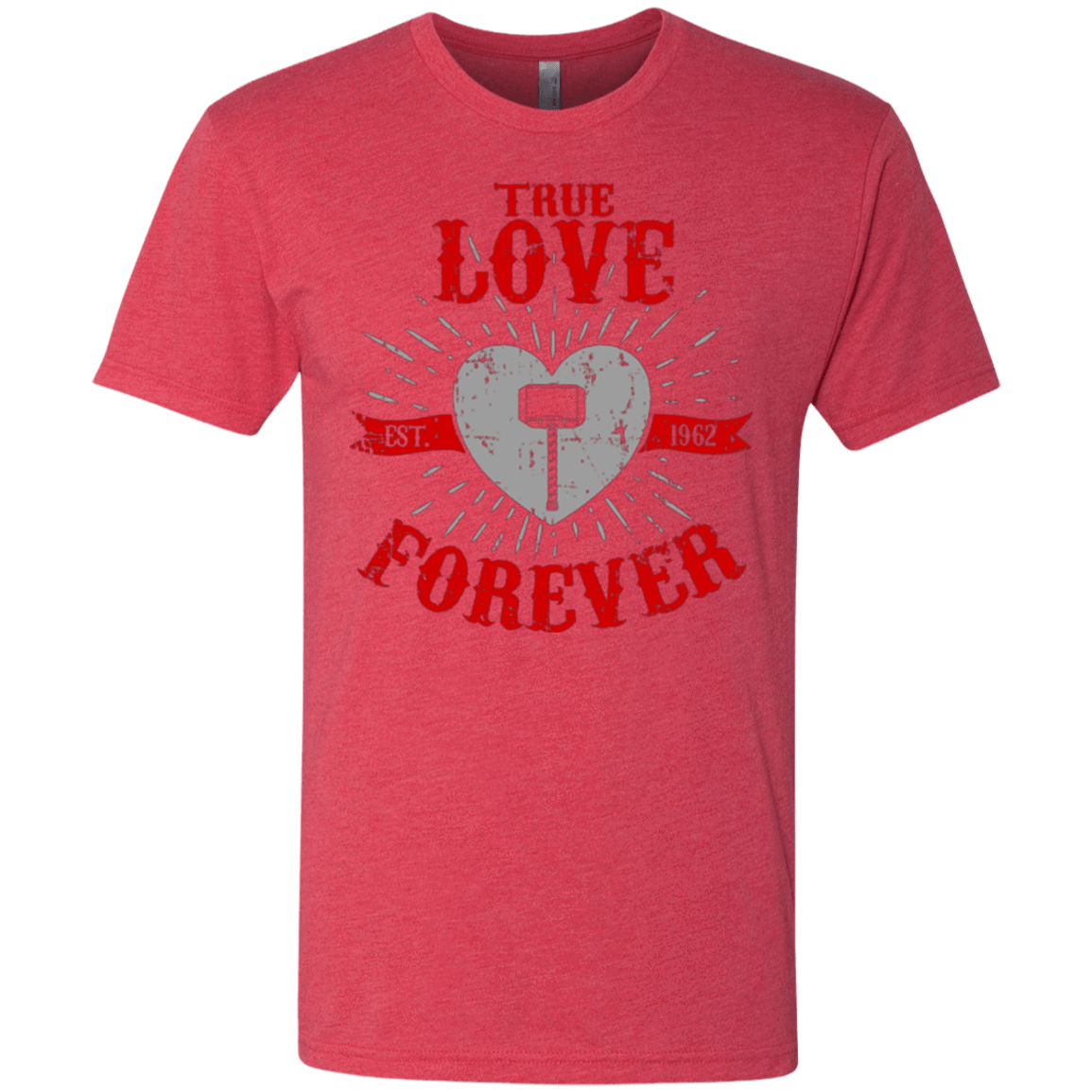 T-Shirts Vintage Red / Small True Love Forever God Thunder Men's Triblend T-Shirt