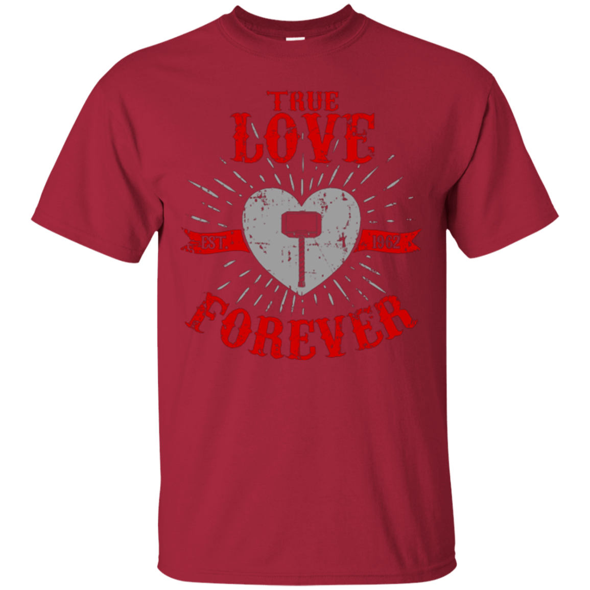 T-Shirts Cardinal / Small True Love Forever God Thunder T-Shirt