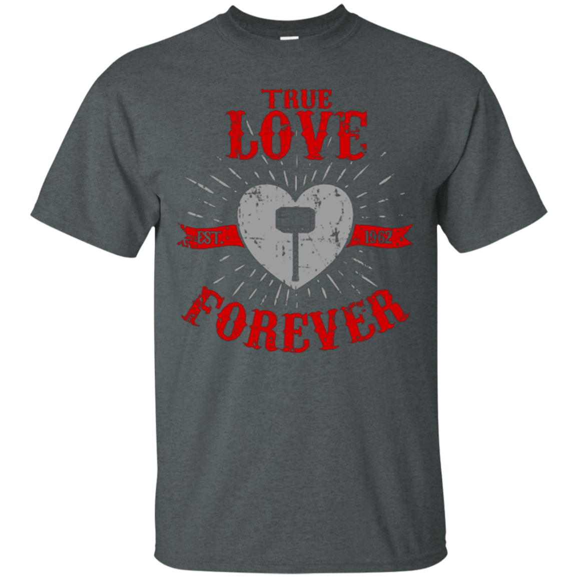 T-Shirts Dark Heather / Small True Love Forever God Thunder T-Shirt