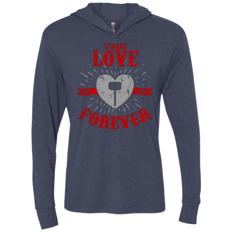 T-Shirts Vintage Navy / X-Small True Love Forever God Thunder Triblend Long Sleeve Hoodie Tee