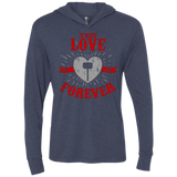 T-Shirts Vintage Navy / X-Small True Love Forever God Thunder Triblend Long Sleeve Hoodie Tee