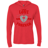 T-Shirts Vintage Red / X-Small True Love Forever God Thunder Triblend Long Sleeve Hoodie Tee