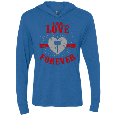 T-Shirts Vintage Royal / X-Small True Love Forever God Thunder Triblend Long Sleeve Hoodie Tee