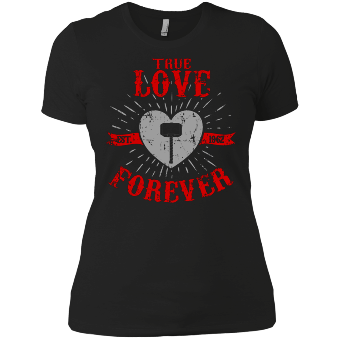 T-Shirts Black / X-Small True Love Forever God Thunder Women's Premium T-Shirt