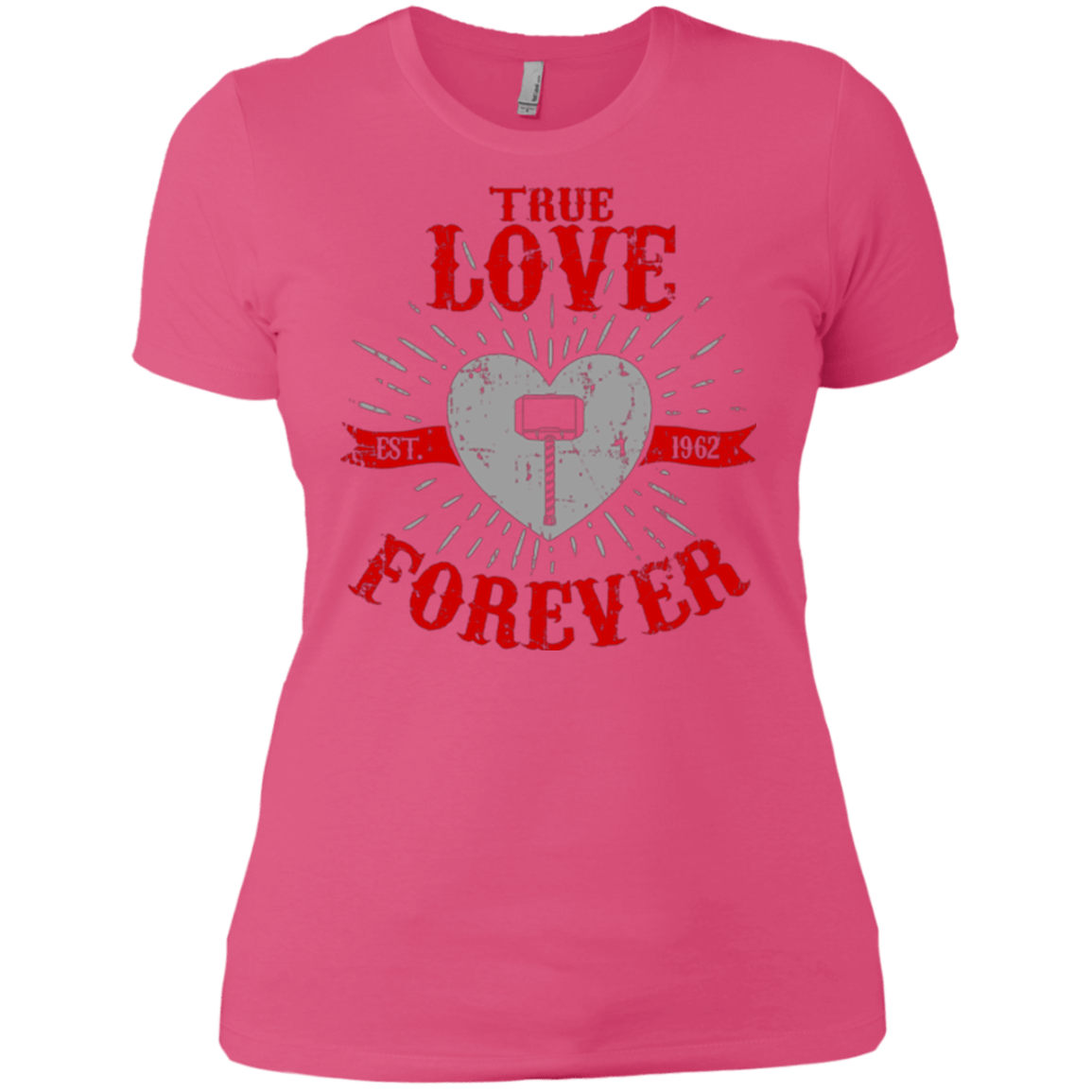 T-Shirts Hot Pink / X-Small True Love Forever God Thunder Women's Premium T-Shirt