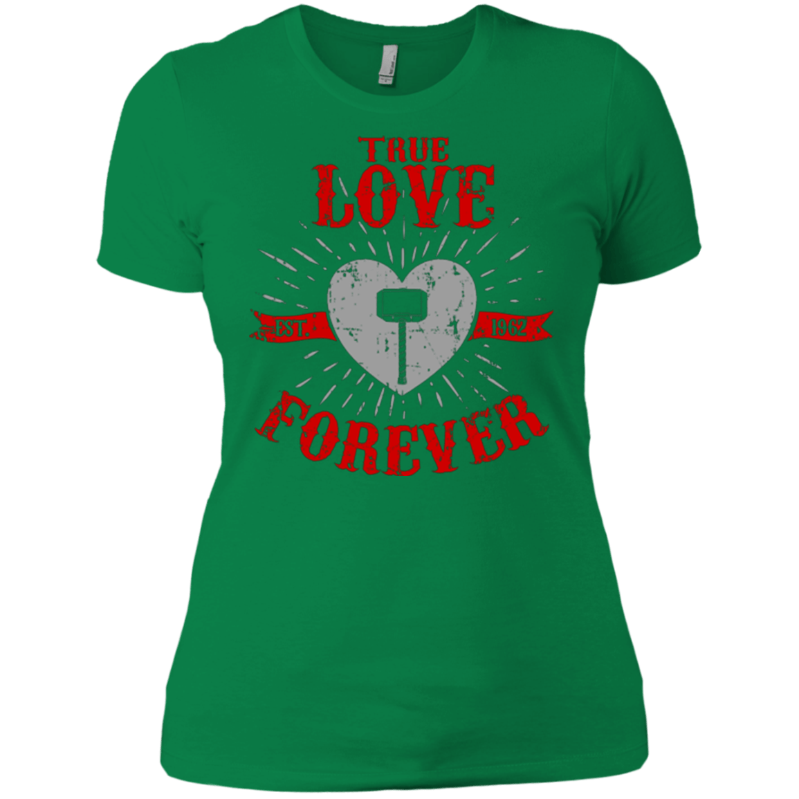 T-Shirts Kelly Green / X-Small True Love Forever God Thunder Women's Premium T-Shirt
