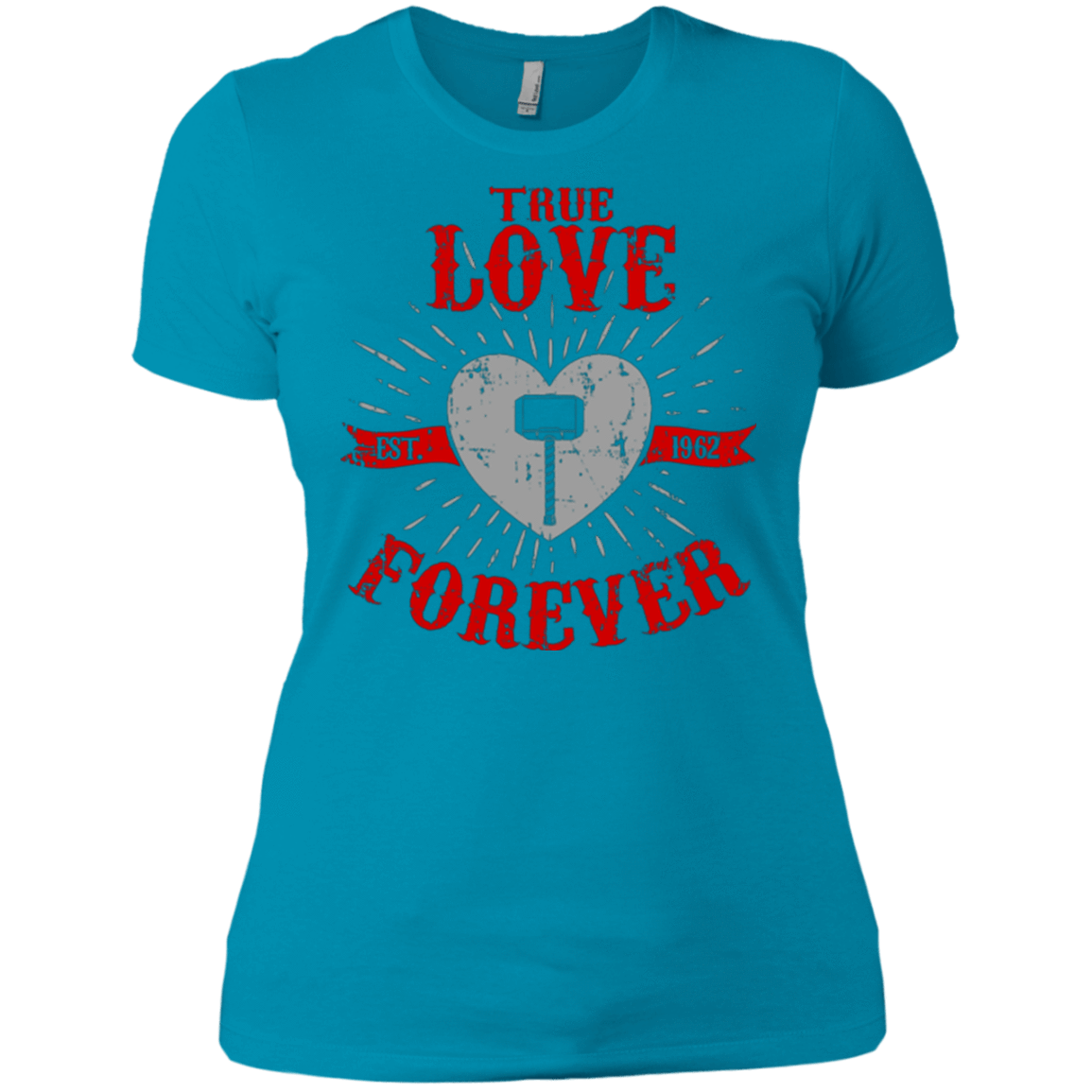 T-Shirts Turquoise / X-Small True Love Forever God Thunder Women's Premium T-Shirt