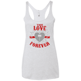 T-Shirts Heather White / X-Small True Love Forever God Thunder Women's Triblend Racerback Tank