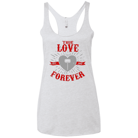 T-Shirts Heather White / X-Small True Love Forever God Thunder Women's Triblend Racerback Tank