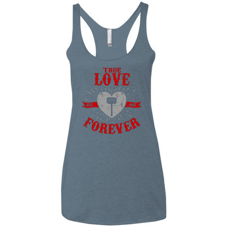 T-Shirts Indigo / X-Small True Love Forever God Thunder Women's Triblend Racerback Tank