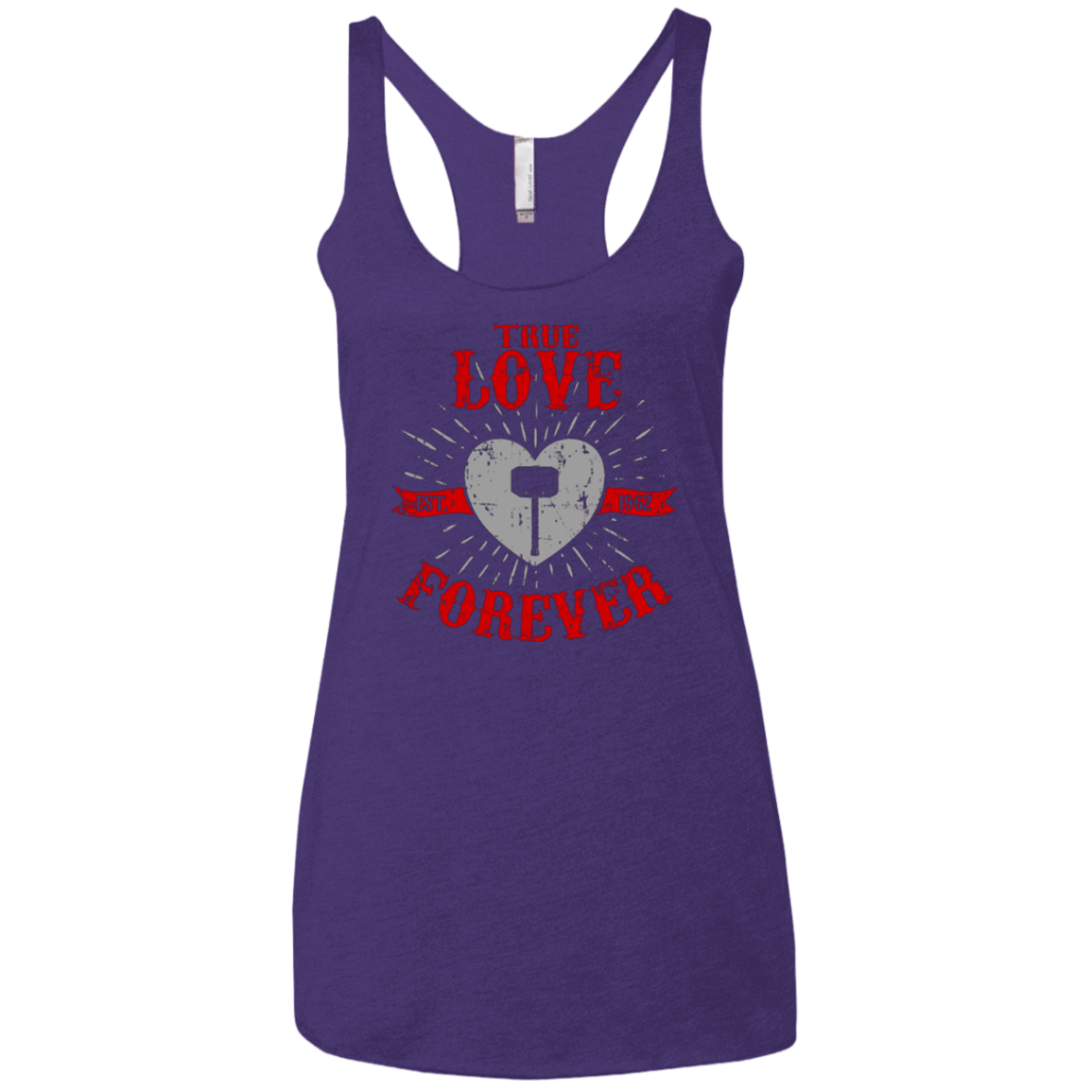 T-Shirts Purple / X-Small True Love Forever God Thunder Women's Triblend Racerback Tank