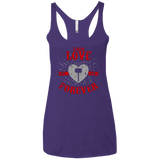 T-Shirts Purple / X-Small True Love Forever God Thunder Women's Triblend Racerback Tank