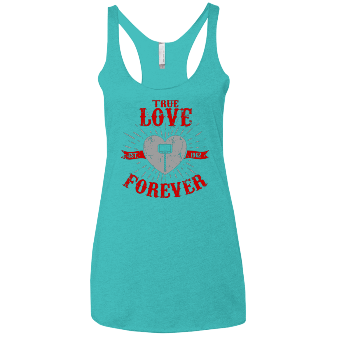 T-Shirts Tahiti Blue / X-Small True Love Forever God Thunder Women's Triblend Racerback Tank