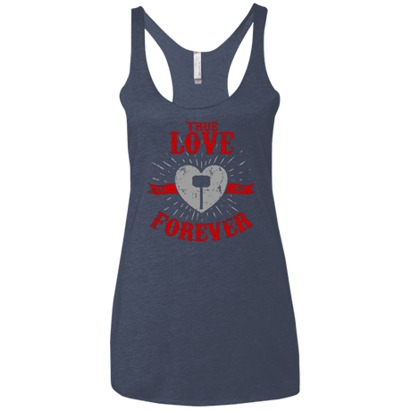 T-Shirts Vintage Navy / X-Small True Love Forever God Thunder Women's Triblend Racerback Tank