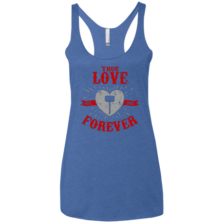 T-Shirts Vintage Royal / X-Small True Love Forever God Thunder Women's Triblend Racerback Tank