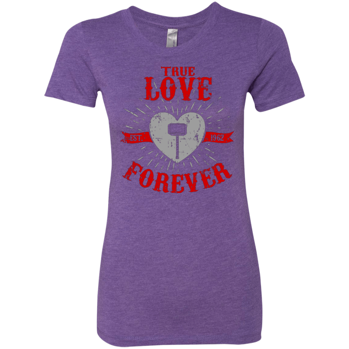 T-Shirts Purple Rush / Small True Love Forever God Thunder Women's Triblend T-Shirt