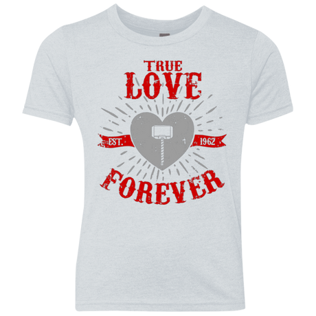 T-Shirts Heather White / YXS True Love Forever God Thunder Youth Triblend T-Shirt
