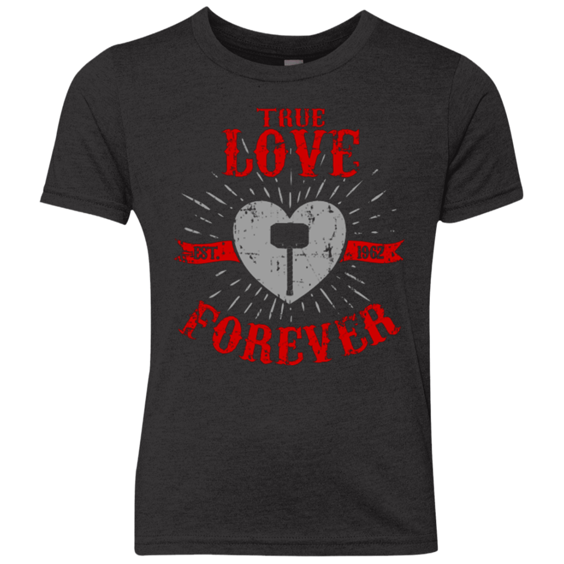 T-Shirts Vintage Black / YXS True Love Forever God Thunder Youth Triblend T-Shirt