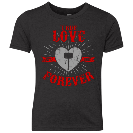 T-Shirts Vintage Black / YXS True Love Forever God Thunder Youth Triblend T-Shirt