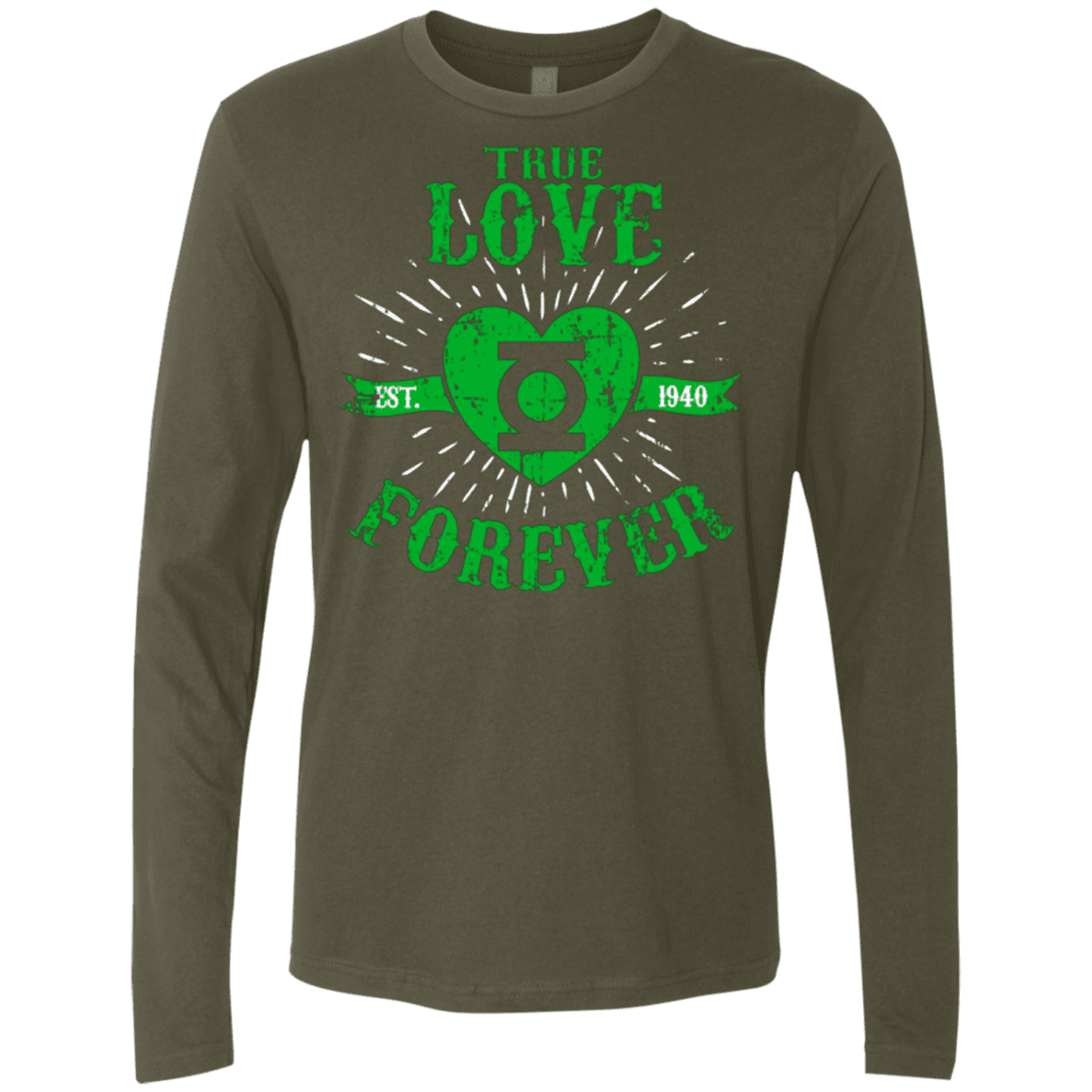 T-Shirts Military Green / Small True Love Forever Lantern Men's Premium Long Sleeve