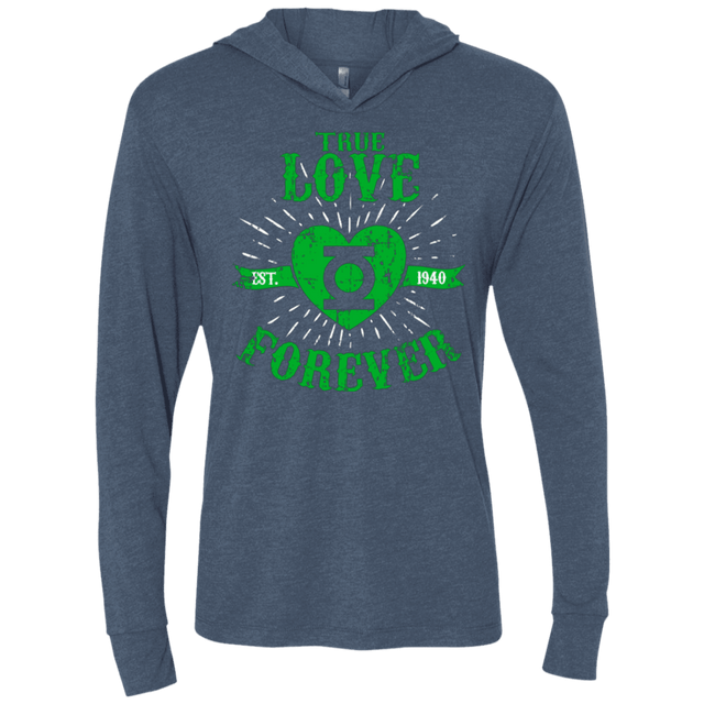 T-Shirts Indigo / X-Small True Love Forever Lantern Triblend Long Sleeve Hoodie Tee