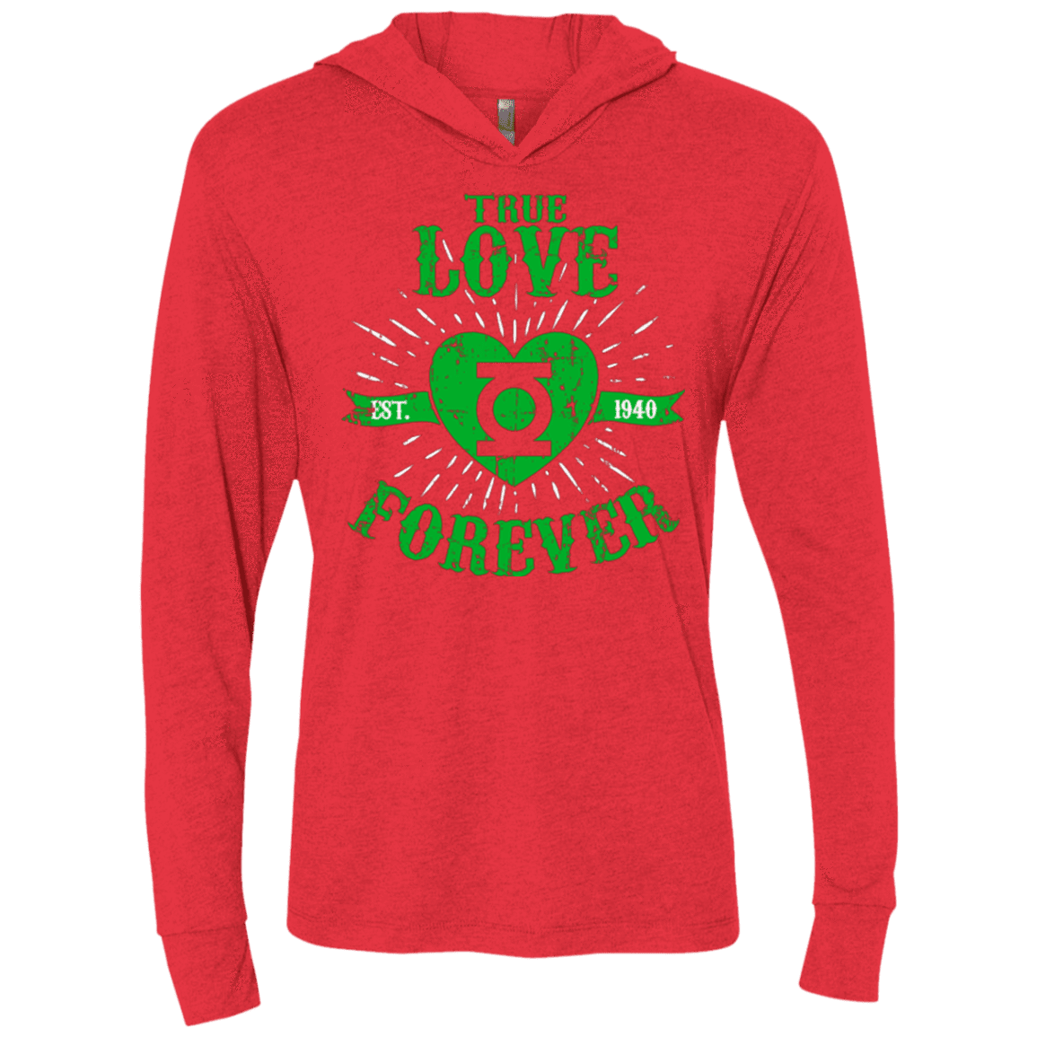 T-Shirts Vintage Red / X-Small True Love Forever Lantern Triblend Long Sleeve Hoodie Tee