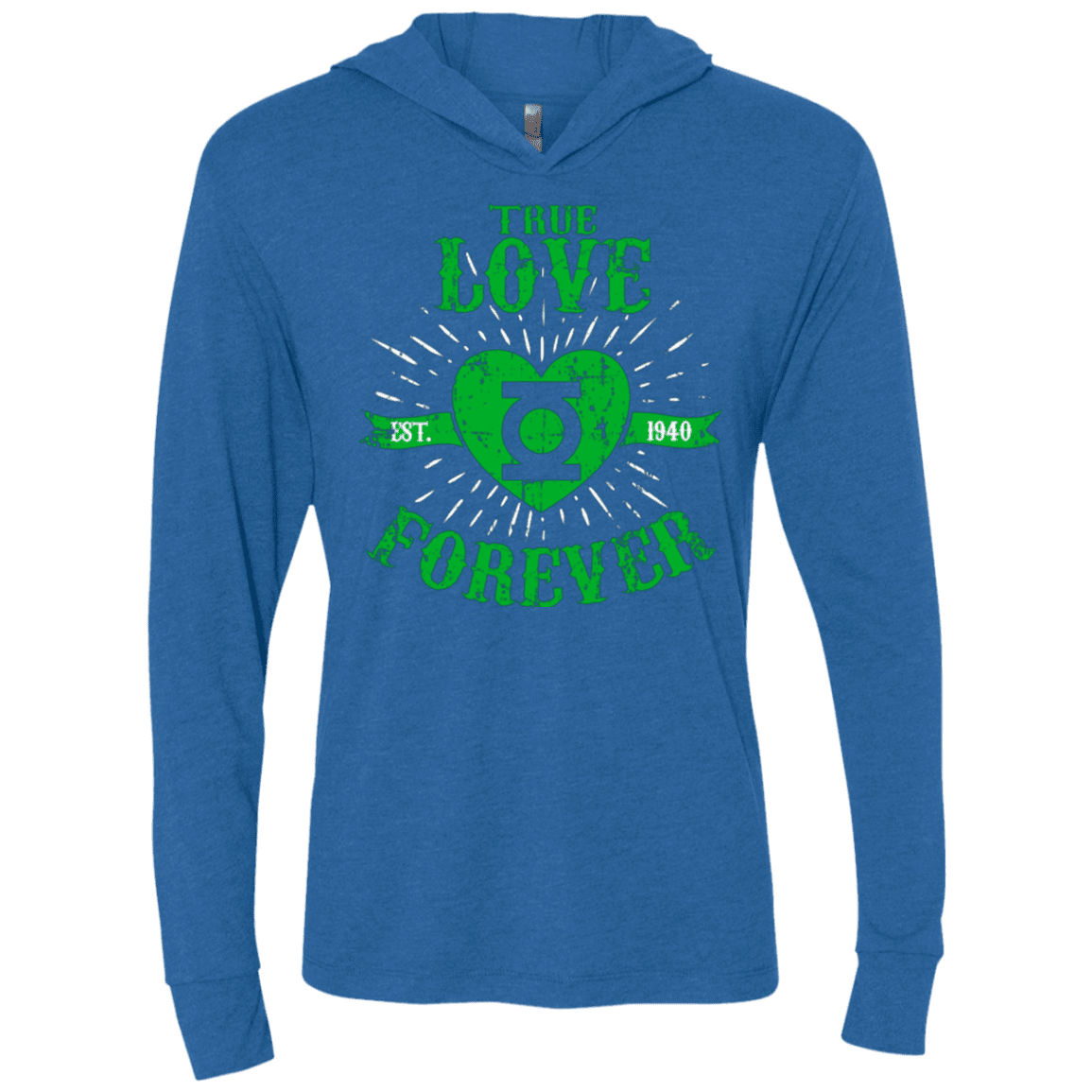 T-Shirts Vintage Royal / X-Small True Love Forever Lantern Triblend Long Sleeve Hoodie Tee