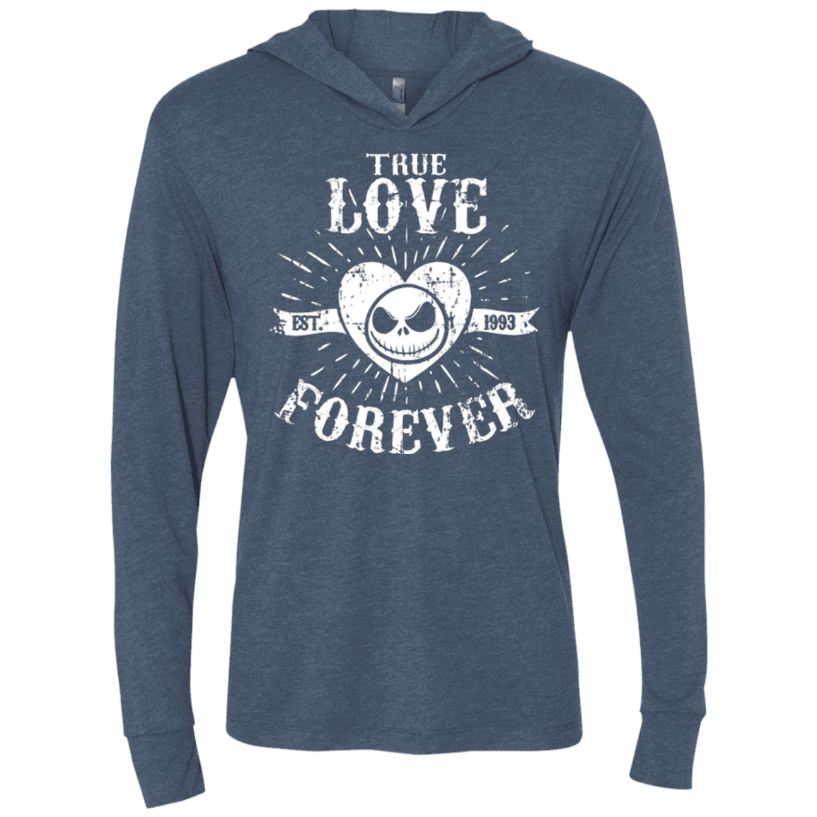 T-Shirts Indigo / X-Small True Love Forever Nightmare Triblend Long Sleeve Hoodie Tee