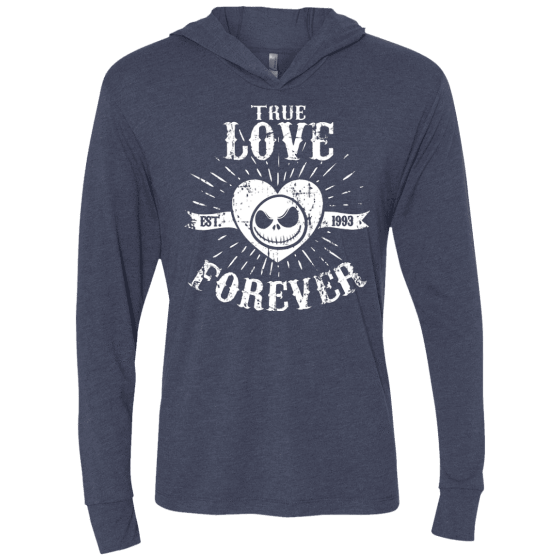 T-Shirts Vintage Navy / X-Small True Love Forever Nightmare Triblend Long Sleeve Hoodie Tee