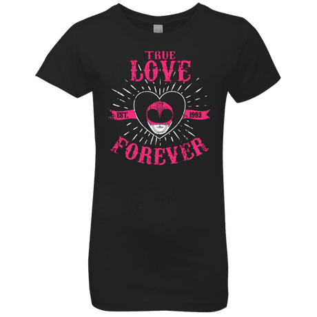 T-Shirts Black / YXS True Love Forever Pink Girls Premium T-Shirt